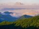 Smoky mountain view of clouds creating mist on mountains